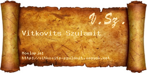 Vitkovits Szulamit névjegykártya
